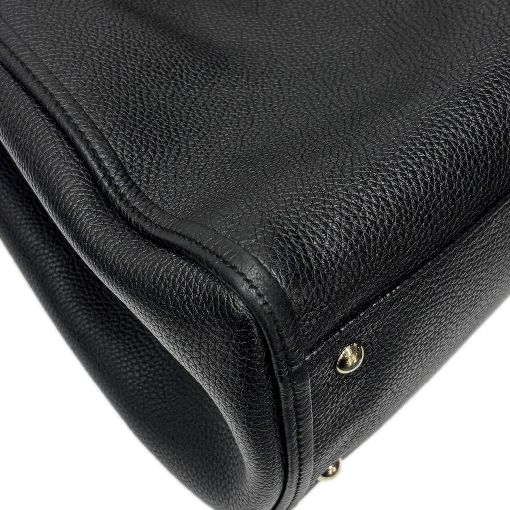 Gucci Tote Leather Black GG Soho Cellarius Fringe Tassel — view 7