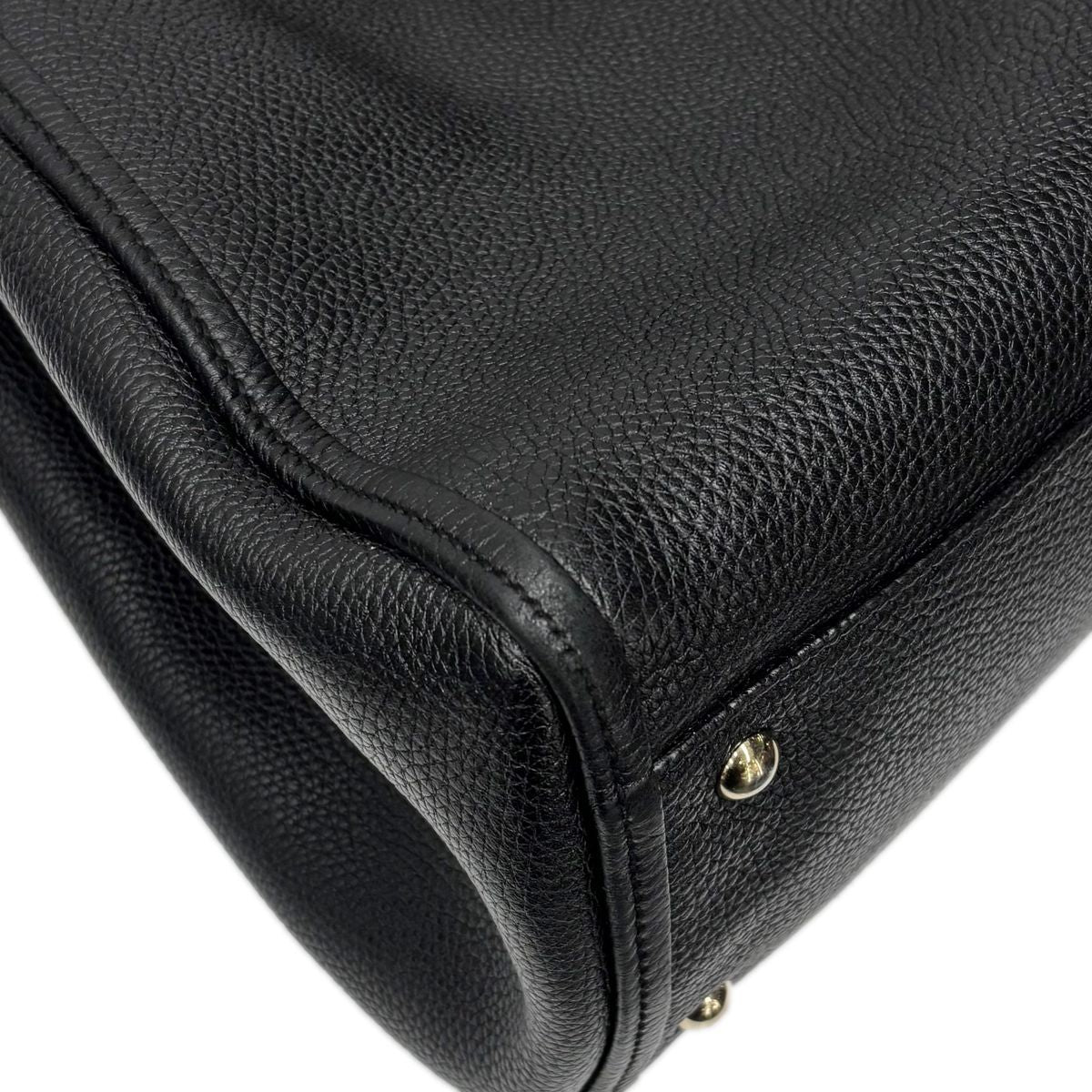 Gucci Tote Leather Black GG Soho Cellarius Fringe Tassel — view 7