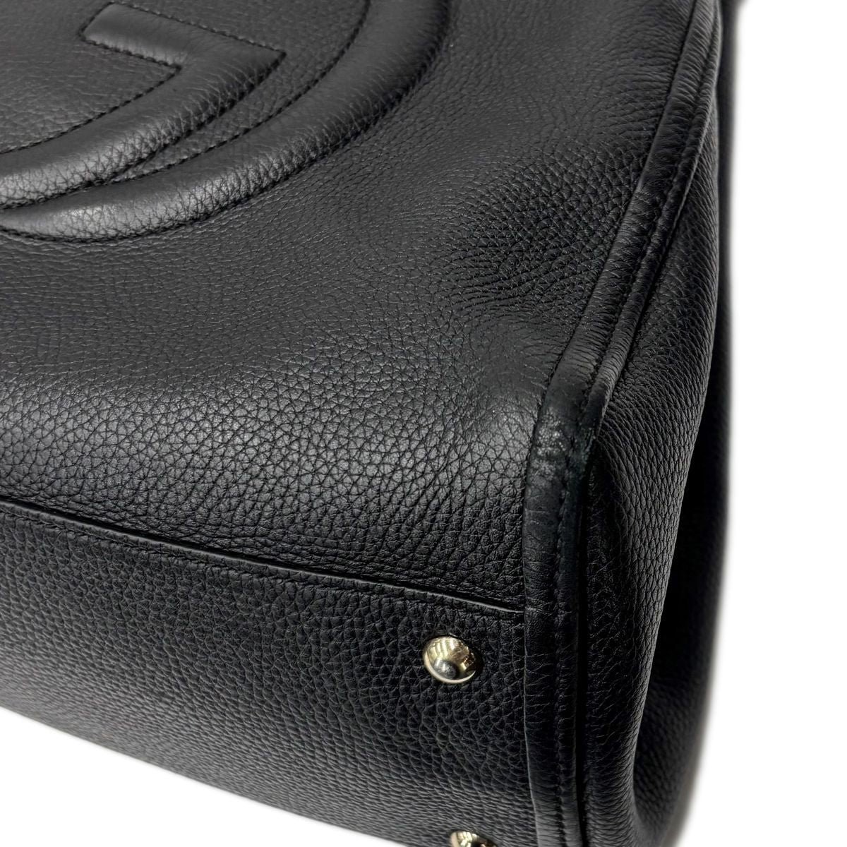 Gucci Tote Leather Black GG Soho Cellarius Fringe Tassel — view 6