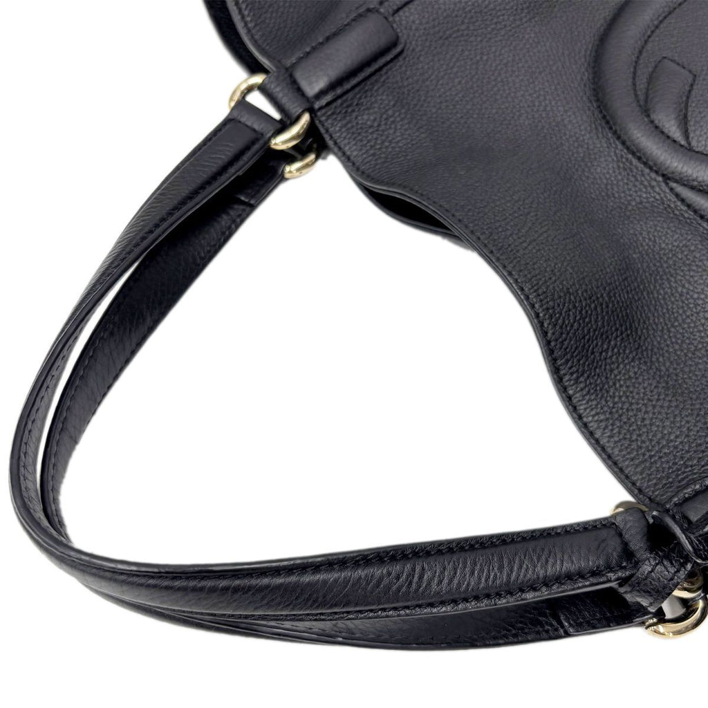 Gucci Tote Leather Black GG Soho Cellarius Fringe Tassel — view 9