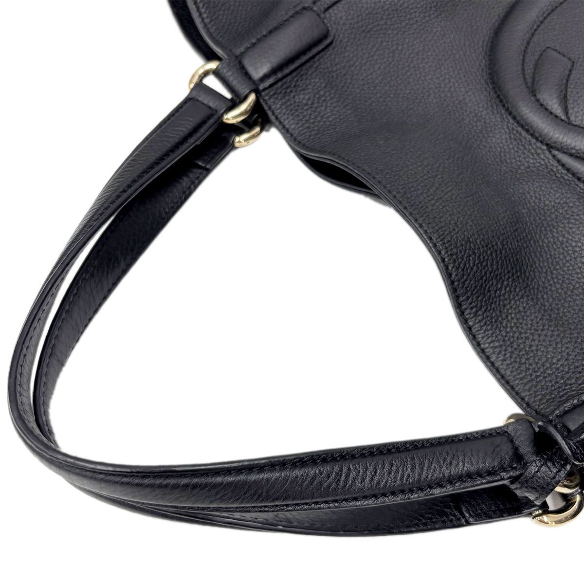 Gucci Tote Leather Black GG Soho Cellarius Fringe Tassel — view 9