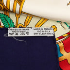 Hermes Carre 90 Voiles de Lumiere Scarf Oversized Navy Multicolor Silk — view 9