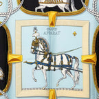 Hermes Carre 90 Grand Apparat Dressed Up Horse Scarf Large Black Blue Silk — view 3