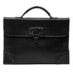 Bottega Veneta Intrecciato Business Briefcase Black Leather 1