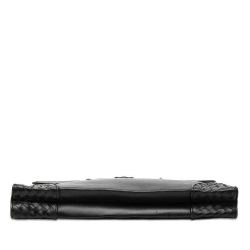 Bottega Veneta Intrecciato Business Briefcase Black Leather 1 — view 3