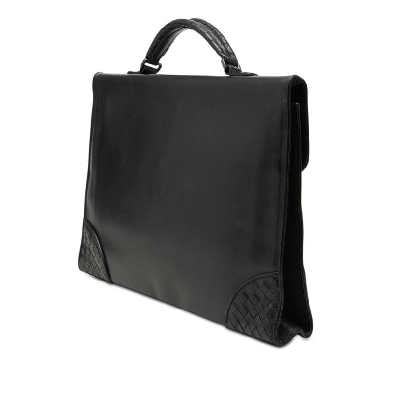Bottega Veneta Intrecciato Business Briefcase Black Leather 1 — view 2