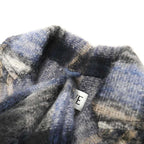 Loewe Mohair Wool Blend Scarf Check Jacket Blue 32 — view 9