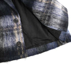 Loewe Mohair Wool Blend Scarf Check Jacket Blue 32 — view 8