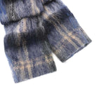 Loewe Mohair Wool Blend Scarf Check Jacket Blue 32 — view 7