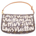 Louis Vuitton Monogram Graffiti Pochette Brown White Handbag
