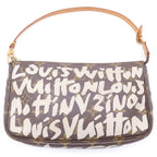 Louis Vuitton Monogram Graffiti Pochette Brown White Handbag