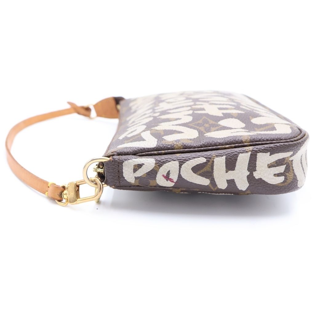 Louis Vuitton Monogram Graffiti Pochette Brown White Handbag — view 3