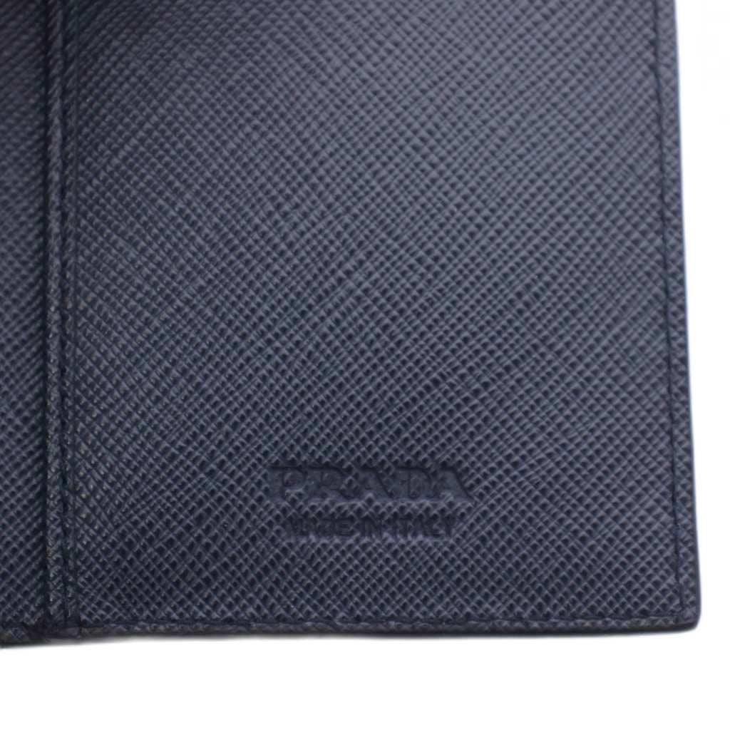 Prada Wallet Bifold Leather Blue — view 5