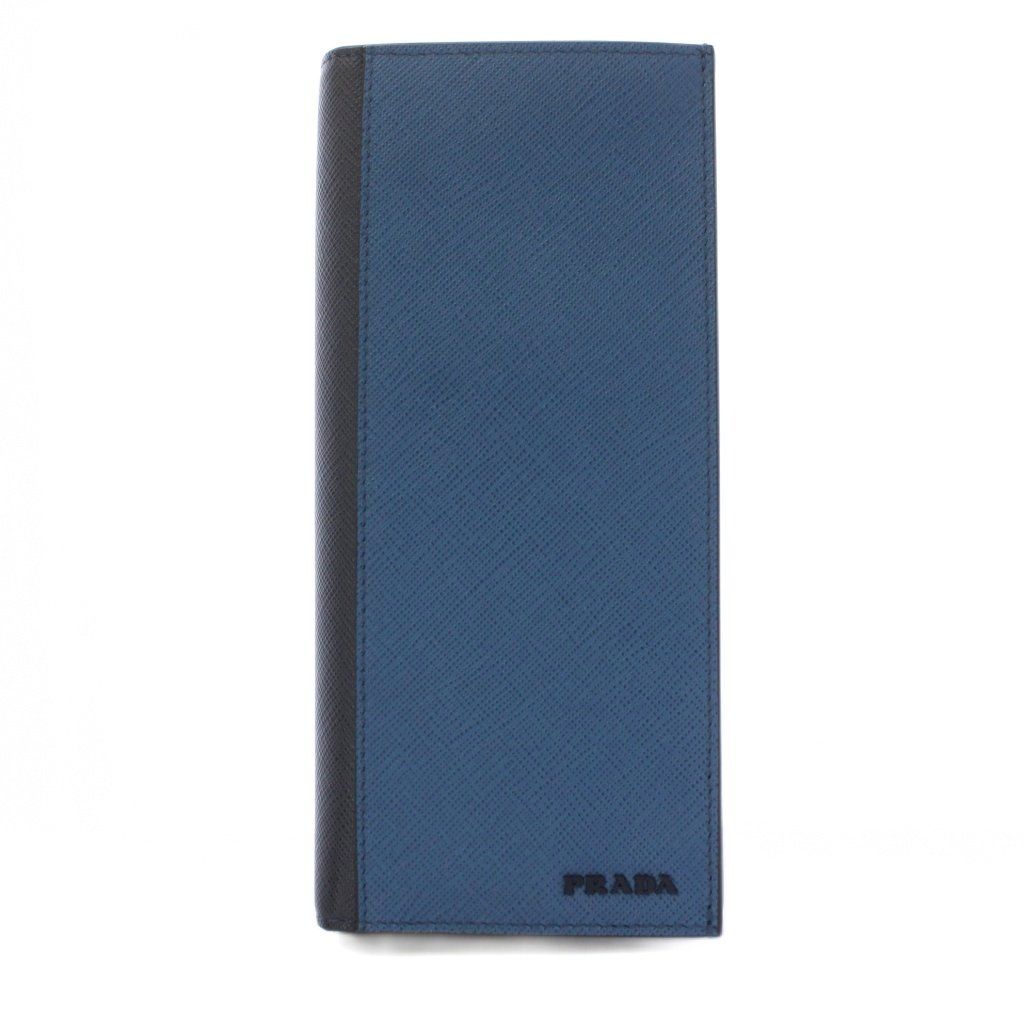 Prada Wallet Bifold Leather Blue