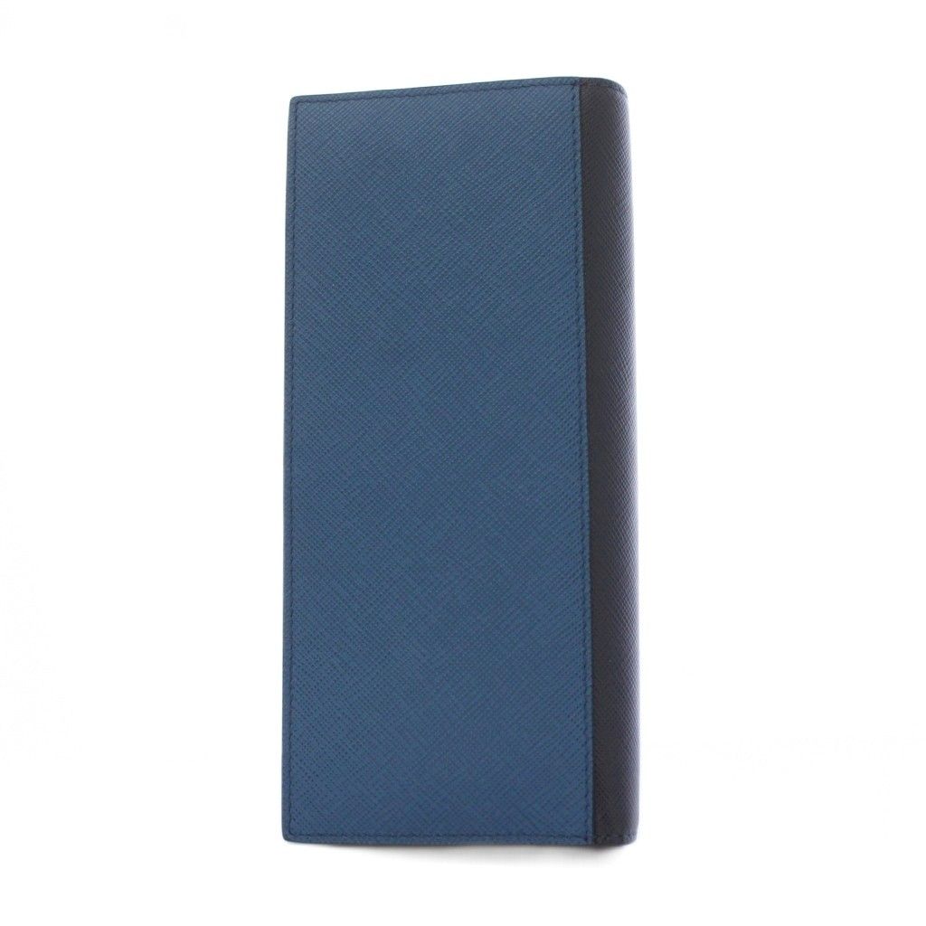Prada Wallet Bifold Leather Blue — view 3