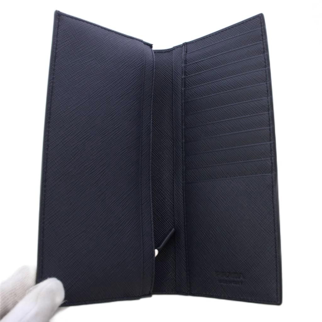 Prada Wallet Bifold Leather Blue — view 6