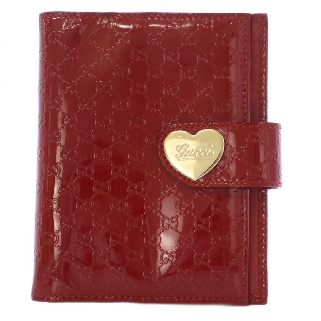 Gucci Guccissima Agenda Notebook Case Patent Leather