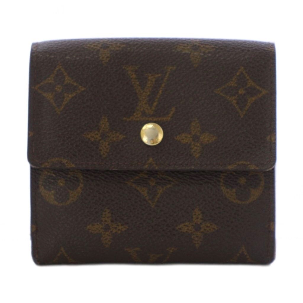 Louis Vuitton Porte-Monnaie Cles Monogram Wallet Trifold Brown