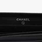 Chanel Wallet Caviar Leather CC Logo Zip Around Black — view 5