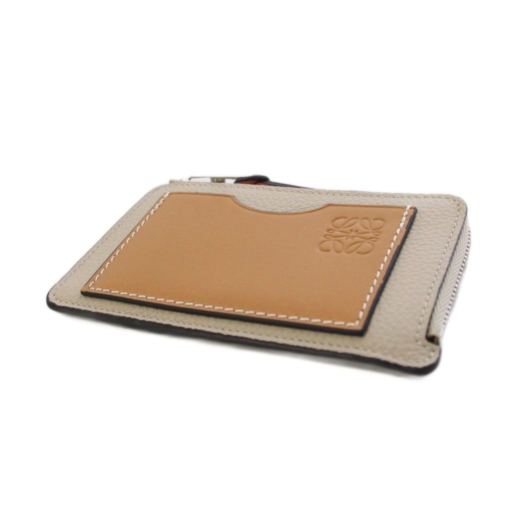 Loewe Coin Case Card Fragment Leather Beige — view 2