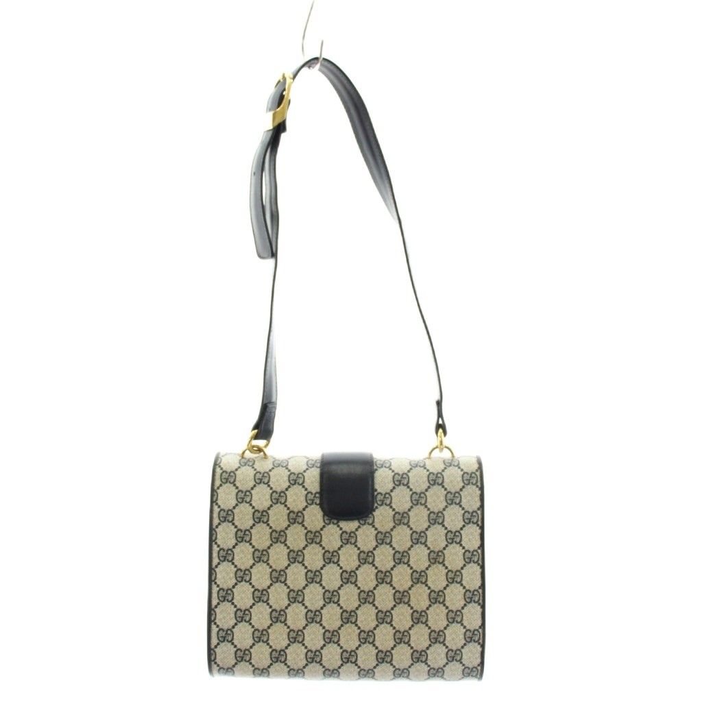 Gucci GG Supreme Interlocking Shoulder Bag Leather White Navy — view 2