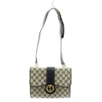 Gucci GG Supreme Interlocking Shoulder Bag Leather White Navy