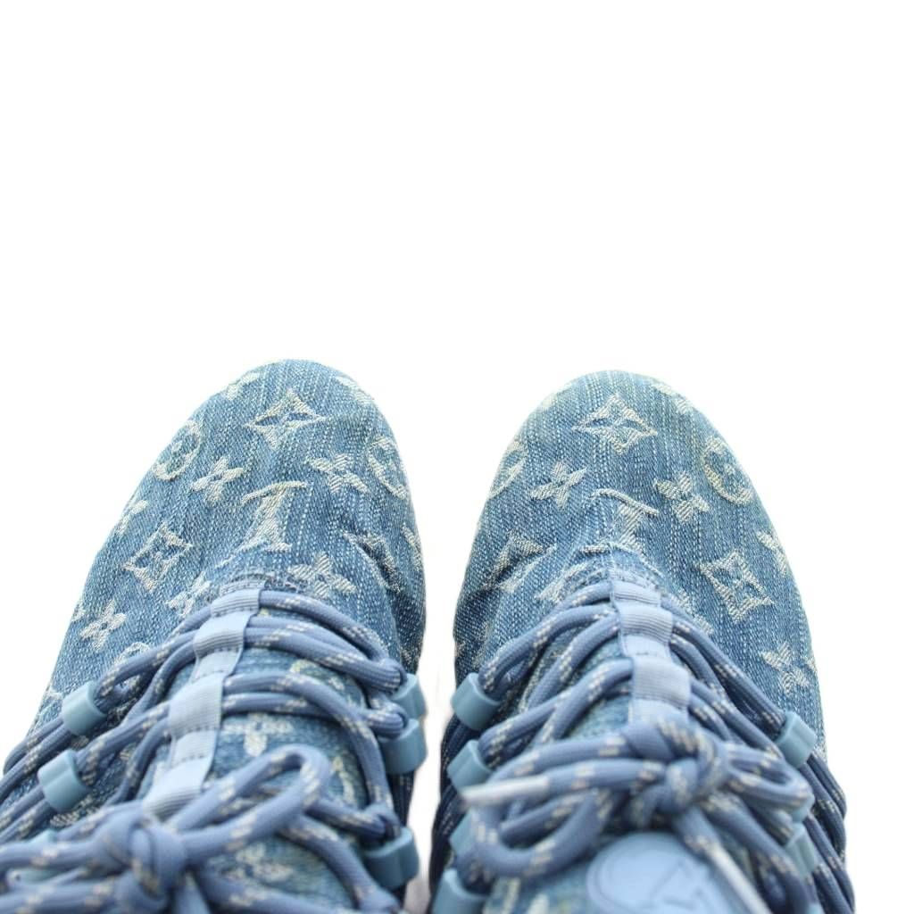 Louis Vuitton Fast Lane Line Monogram Denim Sneakers 6.5 Blue — view 8