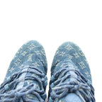 Louis Vuitton Fast Lane Line Monogram Denim Sneakers 6.5 Blue — view 8