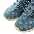 Louis Vuitton Fast Lane Line Monogram Denim Sneakers 6.5 Blue — view 6