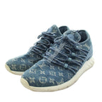 Louis Vuitton Fast Lane Line Monogram Denim Sneakers 6.5 Blue — view 2