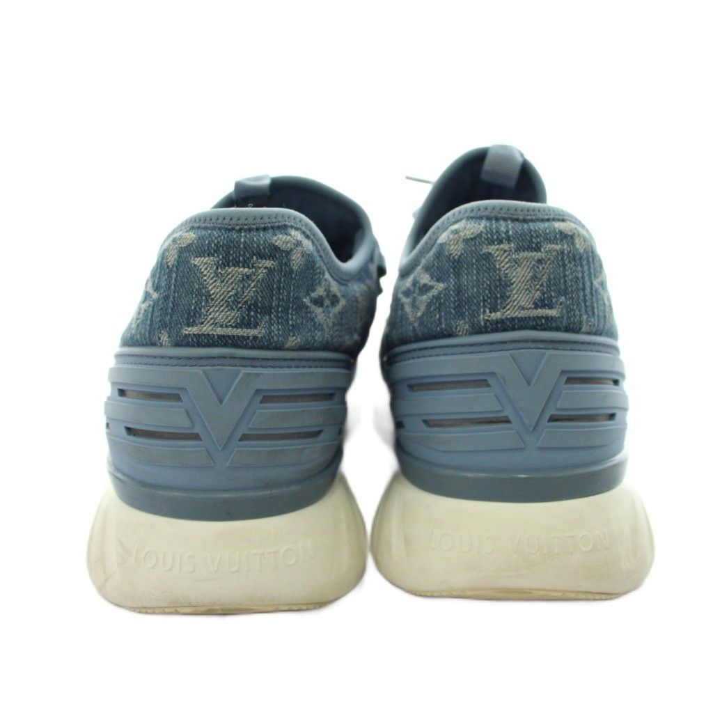 Louis Vuitton Fast Lane Line Monogram Denim Sneakers 6.5 Blue — view 3