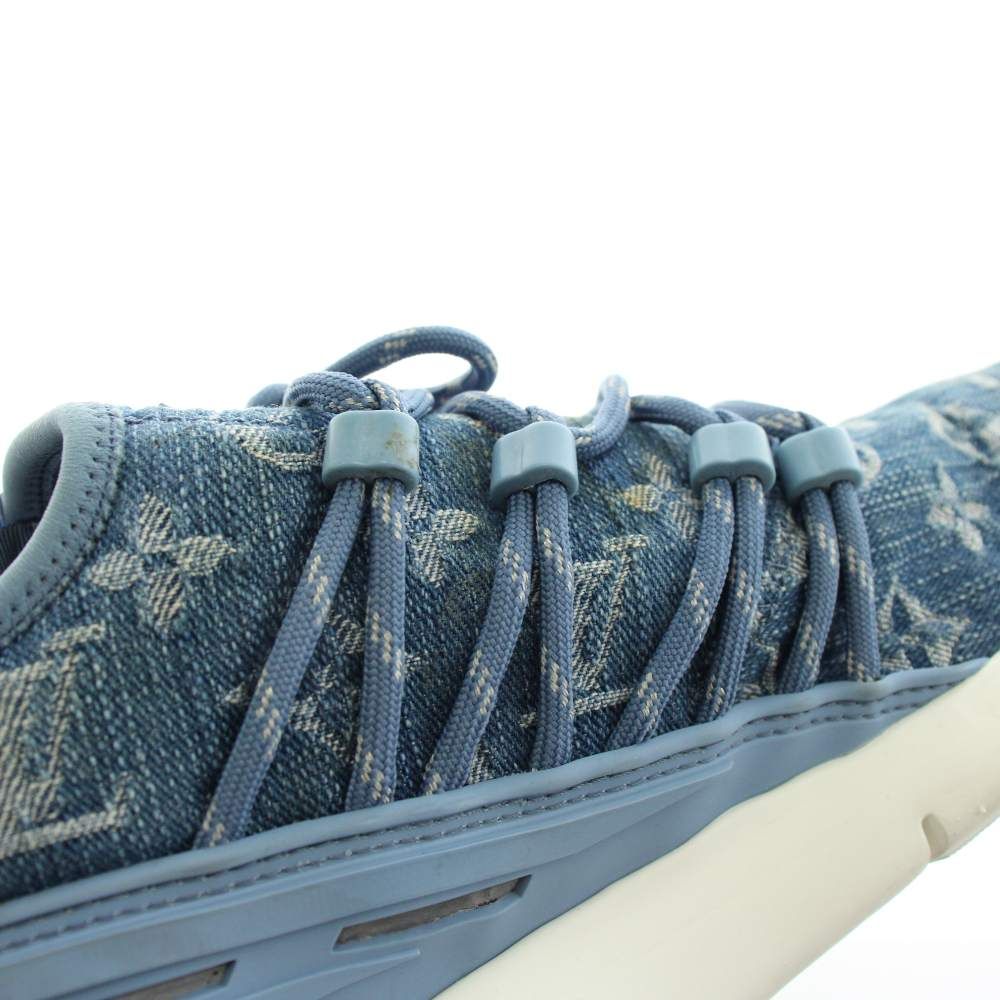 Louis Vuitton Fast Lane Line Monogram Denim Sneakers 6.5 Blue — view 9