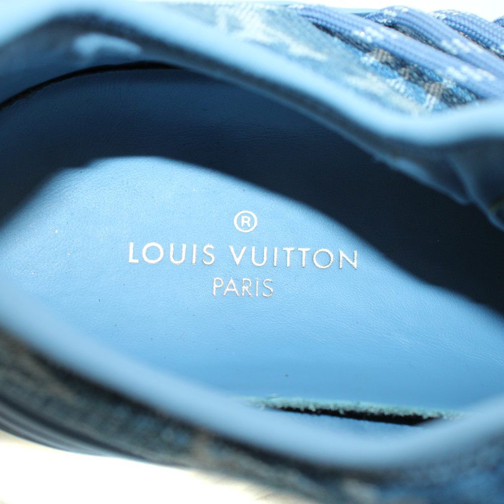 Louis Vuitton Fast Lane Line Monogram Denim Sneakers 6.5 Blue — view 4