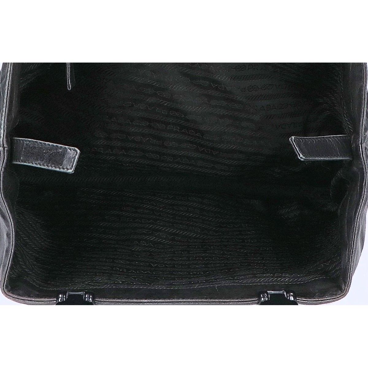 Prada Nappa Plastic Handle Leather Handbag — view 6