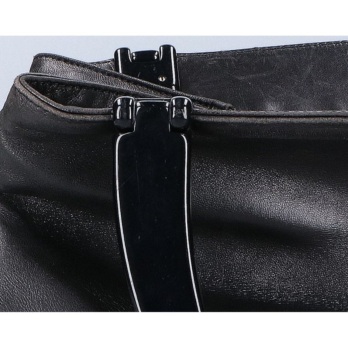 Prada Nappa Plastic Handle Leather Handbag — view 9