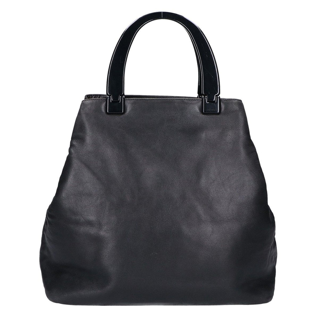 Prada Nappa Plastic Handle Leather Handbag — view 3