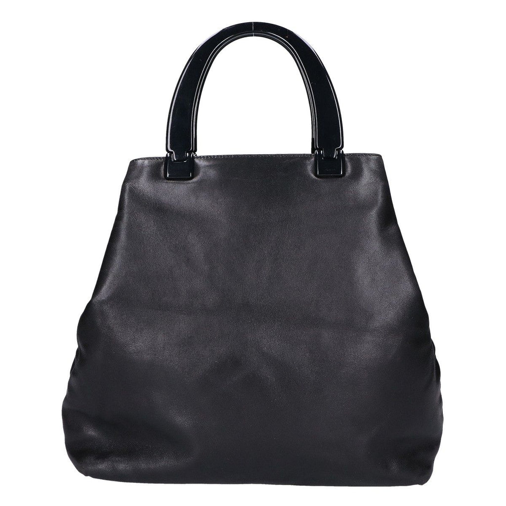 Prada Nappa Plastic Handle Leather Handbag