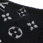 Louis Vuitton Echarpe Logo Mania Shine Monogram Scarf Black Silver TK — view 3