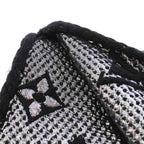 Louis Vuitton Echarpe Logo Mania Shine Monogram Scarf Black Silver TK — view 4