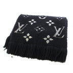 Louis Vuitton Echarpe Logo Mania Shine Monogram Scarf Black Silver TK — view 2