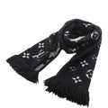 Louis Vuitton Echarpe Logo Mania Shine Monogram Scarf Black Silver TK