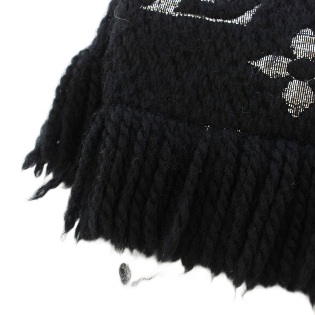 Louis Vuitton Echarpe Logo Mania Shine Monogram Scarf Black Silver TK — view 5