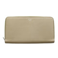 Celine Wallet Zip Around Coin Purse Leather Beige