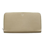 Celine Wallet Zip Around Coin Purse Leather Beige