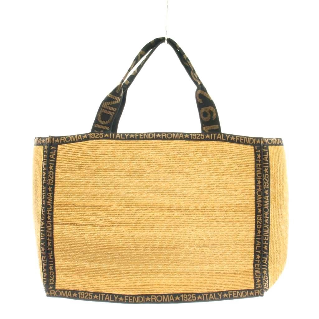 Fendi Basket Tote Logo Beige Black