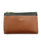 Celine Triomphe Card Case Coin Purse Black Brown