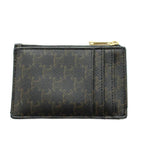 Celine Triomphe Card Case Coin Purse Black Brown — view 2