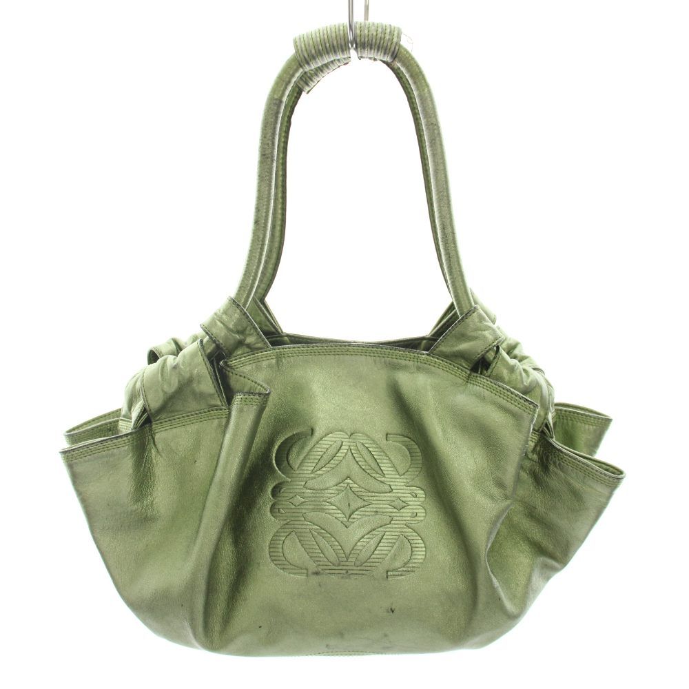 Loewe Nappa Aire Tote Anagram Leather Metallic Green YT