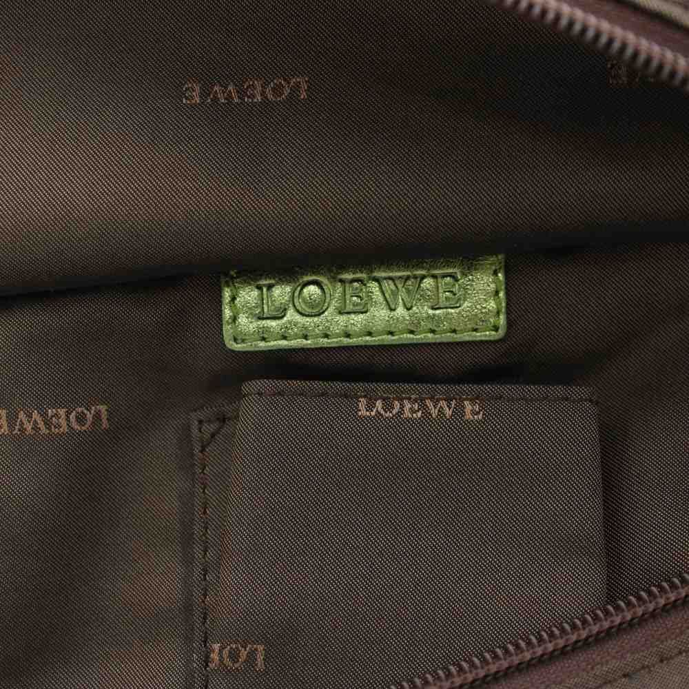 Loewe Nappa Aire Tote Anagram Leather Metallic Green YT — view 5
