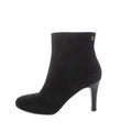 Chanel Short Boots Shoes 37.5 Black Suede Leather CC Logo RI